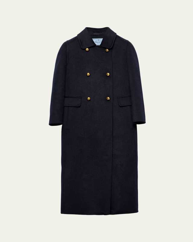 Double-Breasted Cashgora Coat